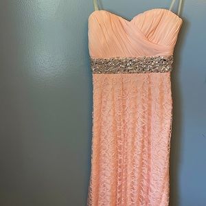 Strapless Pink Lace Formal Gown, ✨free shipping!✨